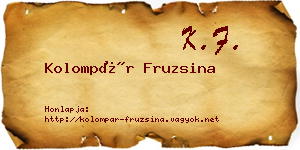 Kolompár Fruzsina névjegykártya
